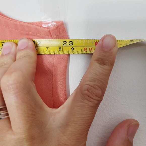 Harve Benard Women's Orange Coral Blend Sleeveless Button Down Shirt Size Large - Picture 10 of 11